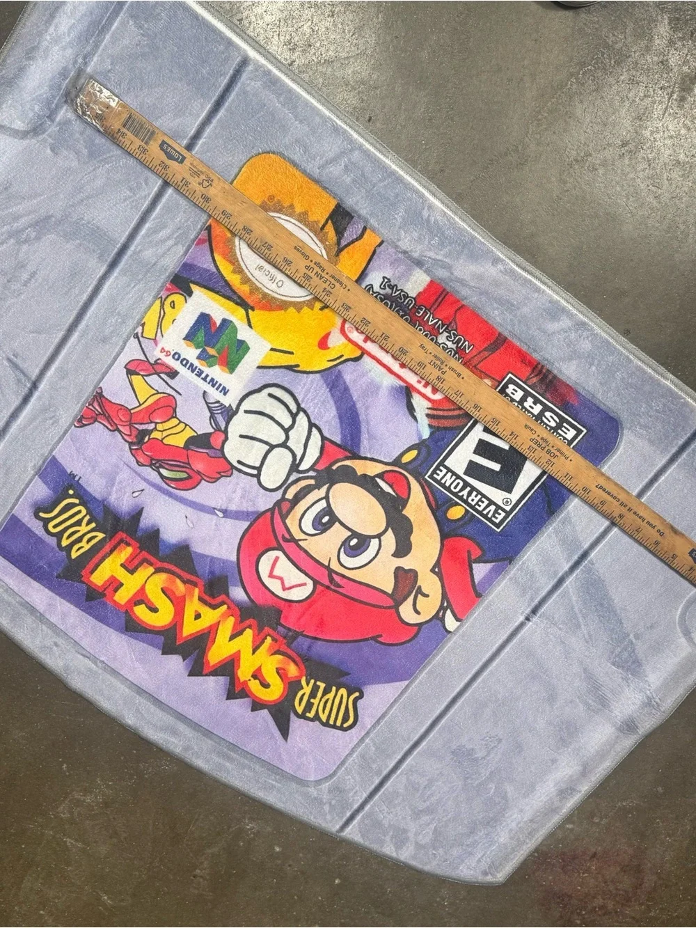 Large Super Mario 64 N64 Game Cartridge Huge Rug Retro Gaming Room Area Mat